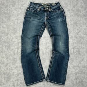 BKE Aiden low rise slim fit bootcut Jeans Womens 28x29 western Y2K embroidered